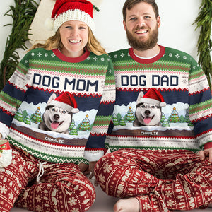 Custom Photo Wishing You Happy Howlidays - Dog Personalized Custom Ugly Sweatshirt - Unisex Wool Jumper - Christmas Gift For Pet Owners, Pet Lovers, Family Members