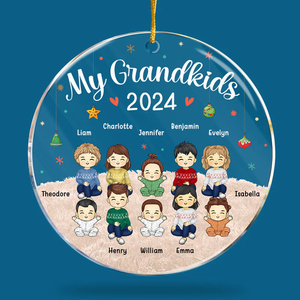 Our Grandkids Christmas - Family Personalized Custom Ornament - Acrylic Round Shaped - Christmas Gift For Family Members