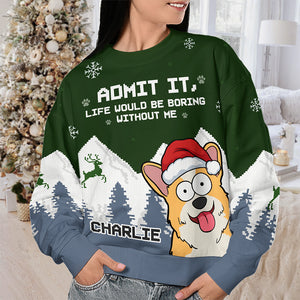 Oh Christmas Treats - Dog & Cat Personalized Custom Ugly Sweatshirt - Unisex Wool Jumper - Christmas Gift For Pet Owners, Pet Lovers