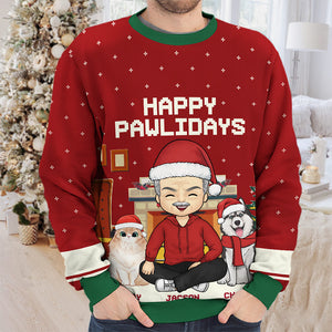 Have A Fetching Christmas - Dog & Cat Personalized Custom Ugly Sweatshirt - Unisex Wool Jumper - Christmas Gift For Pet Owners, Pet Lovers