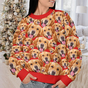 Custom Photo Pawsitive Christmas - Dog & Cat Personalized Custom Ugly Sweatshirt - Unisex Wool Jumper - Christmas Gift For Pet Owners, Pet Lovers, Family Members