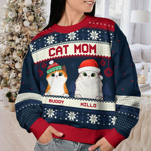 sweater, cat christmas sweater, custom ugly christmas sweater, ugly christmas sweater