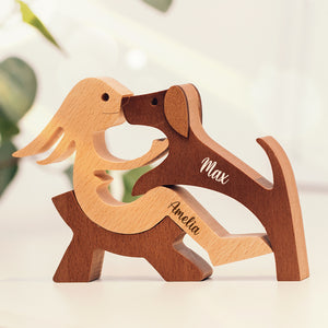 Personalized Custom Wooden Pet Carvings - The Love Between You And Your Fur-Friend - Gift For Pet Lovers - Wood Sculpture Table Ornaments, Carved Wood Decor