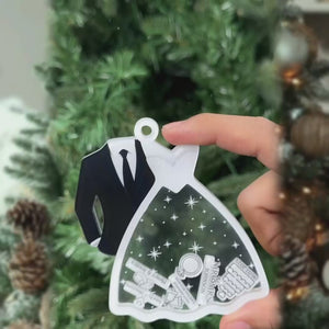 Custom 3 Layers Shaker Ornament - Personalized Anniversary Christmas Wedding Gifts For Husband And Wife, Him And Her - Making Memories Together