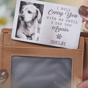 Custom Photo Aluminum Wallet Card - Personalized Pet Memorial Sympathy Gifts For Dogs, Cats - They Lived, They Loved, They Purred