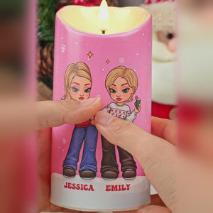 Amitié sans fin - Bougie LED personnalisée Bestie - Cadeau de Noël pour meilleures amies, meilleures amies, sœurs