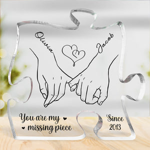 You Are My Heart, My Life - Couple Personalized Custom Puzzle Shaped Acrylic Plaque - Gift For Husband Wife, Anniversary