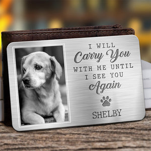 Custom Photo Aluminum Wallet Card - Personalized Pet Memorial Sympathy Gifts For Dogs, Cats - They Lived, They Loved, They Purred