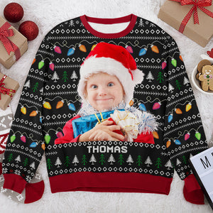 Custom Photo Disorderly But Dazzling - Family Personalized Custom Ugly Sweatshirt - Unisex Wool Jumper - Christmas Gift For Family Members
