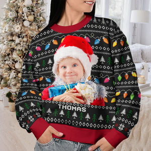Custom Photo Disorderly But Dazzling - Family Personalized Custom Ugly Sweatshirt - Unisex Wool Jumper - Christmas Gift For Family Members