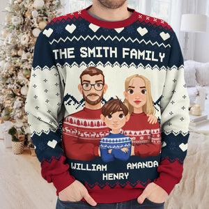 Family Is The Greatest Christmas Gift - Family Personalized Custom Ugly Sweatshirt - Unisex Wool Jumper - Christmas Gift For Family Members