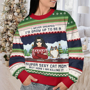 Super Sexy Cat Dad - Cat Personalized Custom Ugly Sweatshirt - Unisex Wool Jumper - Christmas Gift For Pet Owners, Pet Lovers