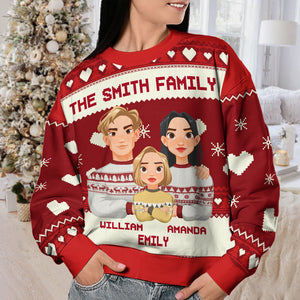 Family Is Forever - Family Personalized Custom Ugly Sweatshirt - Unisex Wool Jumper - Christmas Gift For Family Members