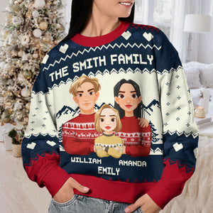 Family Is The Greatest Christmas Gift - Family Personalized Custom Ugly Sweatshirt - Unisex Wool Jumper - Christmas Gift For Family Members