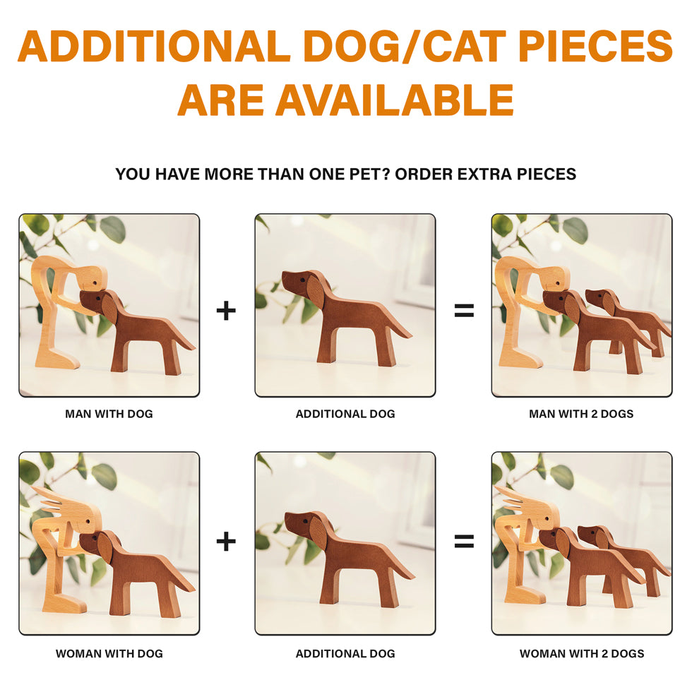 Personalized Custom Wooden Pet Carvings - Home Is Where The Paws Are - Gift For Pet Lovers - Wood Sculpture Table Ornaments, Carved Wood Decor