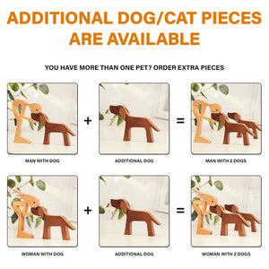 Personalized Custom Wooden Pet Carvings - Home Is Where The Paws Are - Gift For Pet Lovers - Wood Sculpture Table Ornaments, Carved Wood Decor