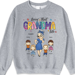 Livin' That Nana Life - Family Personalized Custom Unisex T-shirt, Hoodie, Sweatshirt - Mother's Day, Birthday Gift For Mom, Grandma
