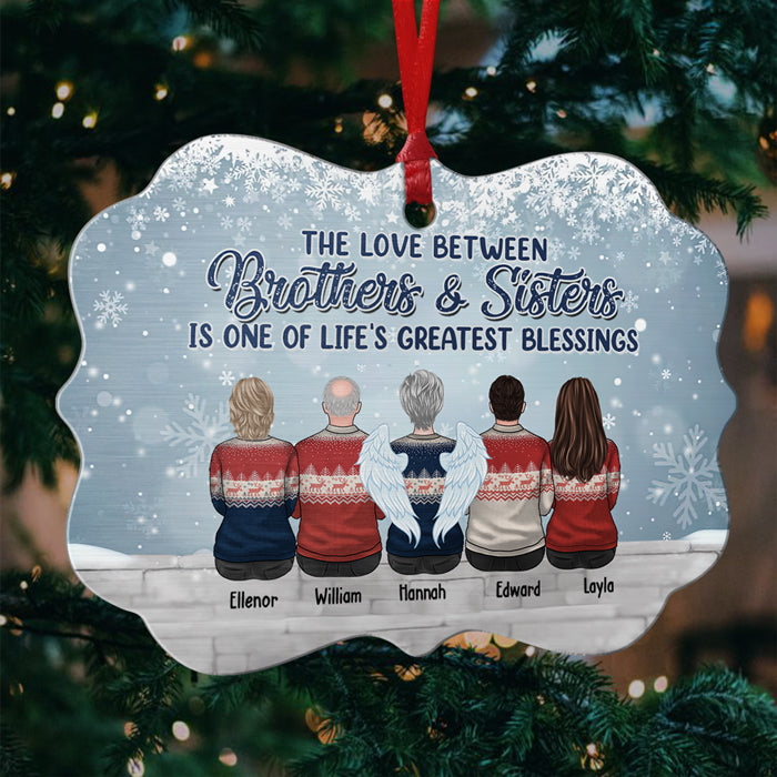 Grateful To Be Blessed With Such A Wonderful Family - Family Personalized Custom Benelux Shaped Wood, Acrylic Christmas Ornament - Christmas Gift For Siblings