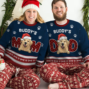 We're Dog Parents - Personalized Custom Unisex Ugly Christmas Sweatshirt, Wool Sweatshirt, All-Over-Print Sweatshirt - Gift For Dog Lovers, Pet Lovers, Christmas Gift