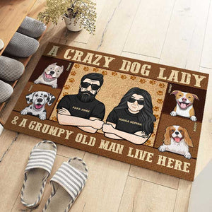 A Crazy Dog Lady - Personalized Decorative Mat - Gift For Pet Lovers