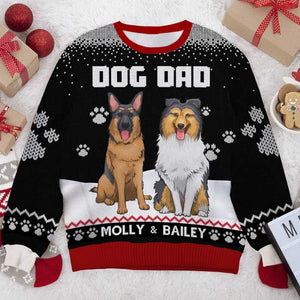 Happy Woofmas To The Best Dog Dad - Personalized All-Over-Print Sweatshirt.