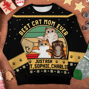 Best Cat Dad Ever, Just Ask Your Cats - Personalized All-Over-Print Sweatshirt.