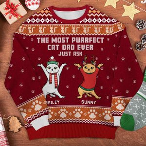 The Most Purrfect Cat Mom Ever - Personalized All-Over-Print Sweatshirt.
