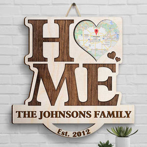 Sweet Home - Personalized Shaped Wood Sign - Gift For Family