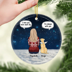 We Still Miss The Sound Of Your Paws - Memorial Personalized Custom Ornament - Ceramic Round Shaped - Sympathy Gift, Christmas Gift For Pet Owners, Pet Lovers