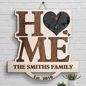 Sweet Home - Personalized Shaped Wood Sign - Gift For Family