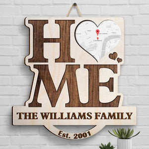 Sweet Home - Personalized Shaped Wood Sign - Gift For Family