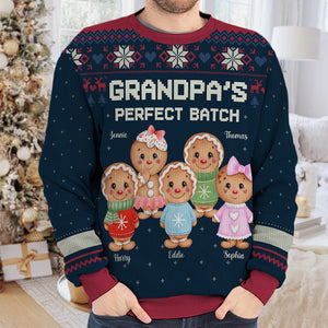 Grandma's Perfect Batch - Family Personalized Custom Ugly Sweatshirt - Unisex Wool Jumper - Christmas Gift For Grandma, Grandparents