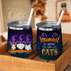 Life Is Better With Cats Halloween - Personalized Wine Tumbler