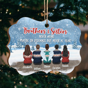 Brothers & Sisters - Personalized Custom Benelux Shaped Wood Christmas Ornament - Gift For Siblings, Christmas Gift