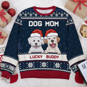 We're Fur Mom & Fur Dad - Dog Personalized Custom Ugly Sweatshirt - Unisex Wool Jumper - Christmas Gift For Pet Owners, Pet Lovers