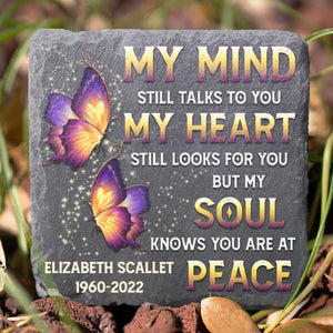 My Mind Still Talks To You - Personalized Memorial Stone, Human Grave Marker - Memorial Gift, Sympathy Gift