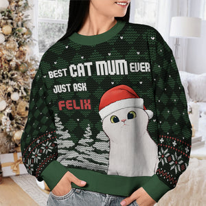 Coolest Cat Dad Cat Mom - Cat Personalized Custom Ugly Sweatshirt - Unisex Wool Jumper - Christmas Gift For Pet Owners, Pet Lovers