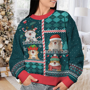 Meow You A Merry Christmas - Cat Personalized Custom Ugly Sweatshirt - Unisex Wool Jumper - Christmas Gift For Pet Owners, Pet Lovers