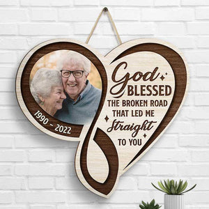 We're Predestined To Meet Each Other - Personalized Shaped Wood Sign - Upload Image, Gift For Couples, Husband Wife