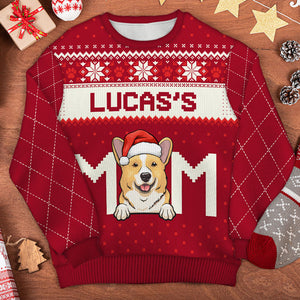 I'm A Dog Mom - Personalized Custom Unisex Ugly Christmas Sweatshirt, Wool Sweatshirt, All-Over-Print Sweatshirt - Gift For Dog Lovers, Pet Lovers, Christmas Gift