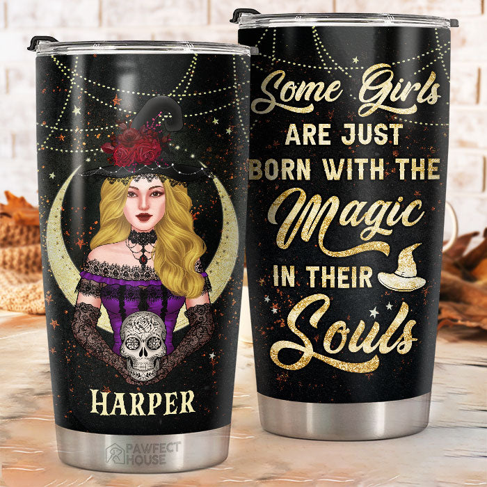 Born With The Magic In Their Souls - Personalized Tumbler - Gift For Yourself, Halloween Gift