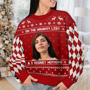 All I Want For Christmas - Personalized Custom Unisex Ugly Christmas Sweatshirt, Wool Sweatshirt, All-Over-Print Sweatshirt - Upload Image, Gift For Couple, Husband Wife, Anniversary, Engagement, Wedding, Marriage Gift, Christmas Gift