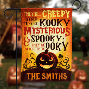 There're Creepy And There're Kooky - Personalized Funny Cat Flag, Halloween Ideas..