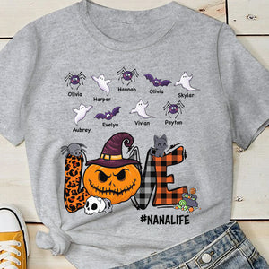 Love Halloween - Ghosts, Bats And Spiders  - Personalized Unisex T-Shirt.