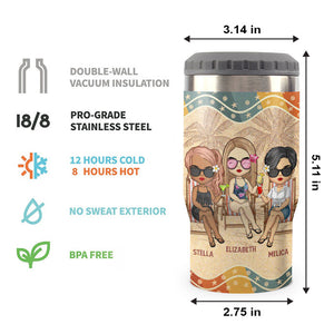 The Friends We Meet Along The Way - Personalized Can Cooler - Gift For Bestie