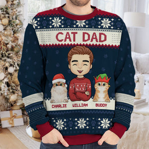 Life Is Better With Cats - Cat Personalized Custom Ugly Sweatshirt - Unisex Wool Jumper - Christmas Gift For Pet Owners, Pet Lovers