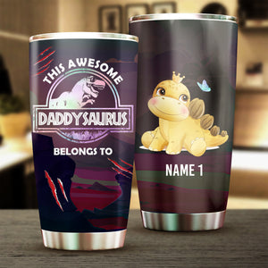 This Awesome Dad Belongs To  - Gift for Dad - Personalized Tumbler.