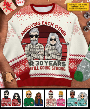 Annoying Each Other For Many Years And Still Going Strong - Gift For Couples, Personalized All-Over-Print Sweatshirt.