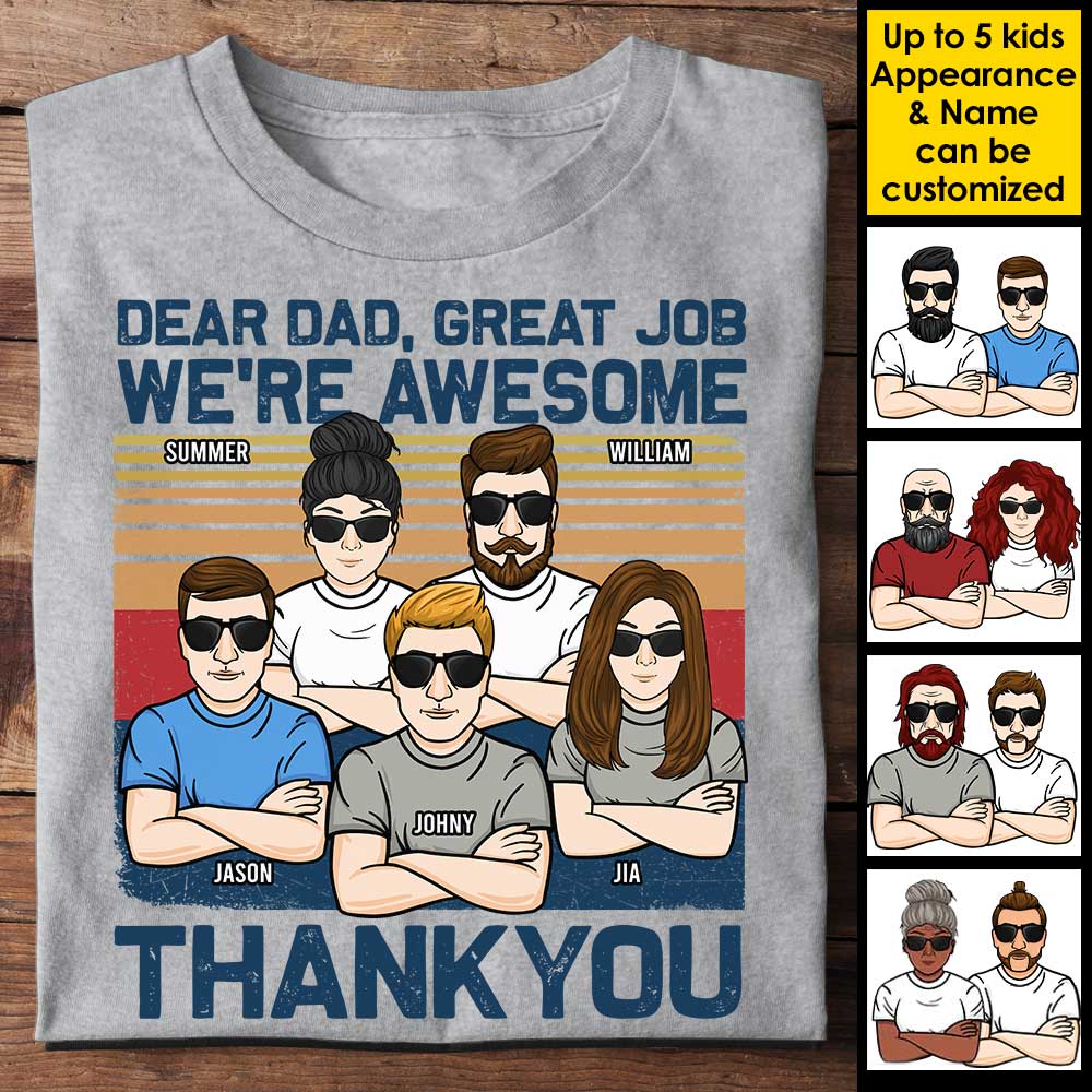Thank You Dad We Are Awesome - Personalized Unisex T-shirt - Gift For Dad