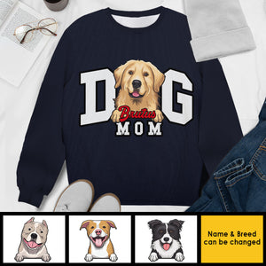 Proud Dog Mom - Gift For Dog Mom - Personalized All-Over-Print Sweatshirt.